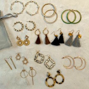 14 pairs of earrings